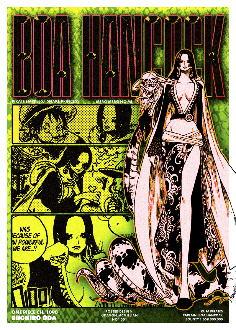 "Boa Hancock (One Piece) Poster" - Ink & Digital, 16 x 20, 2023